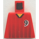 LEGO Rood Minifiguur Torso zonder armen met Number 9 aan Voorkant en Rug (973)