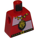 LEGO Rood Minifiguur Torso zonder armen met Royal Knights Leeuw Hoofd (973)