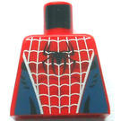 LEGO Röd Minifigur Kropp utan armar med Spider-Man med Silver Web och Svart Spindel (973)