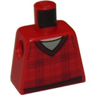 LEGO Rojo Minifigura Torso sin brazos con Tartan V-Neck Jersey (973)