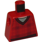 LEGO Red Minifig Torso without Arms with Tartan V-Neck Sweater (973)