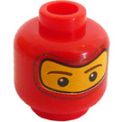 LEGO Rød Minifigur Hode med Dekorasjon (Sikkerhetsknott) (43541 / 50447)