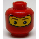 LEGO Rood Minifigure Hoofd met Decoratie (Veiligheids Stud) (43541 / 50447)