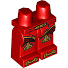 LEGO Rood Minifigure Heupen en benen met Riem, Armor met Scales en Gold Knee Pads (3815 / 17537)