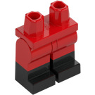 LEGO Rød Minifigur Hofter og ben med Svart Boots (21019 / 77601)