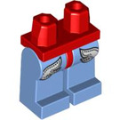 LEGO Rood Minifigure Heupen en benen met Super Wrestler Zilver Inserts (3815 / 88636)