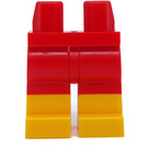 LEGO rot Minifigure Hüften und Beine mit Gelb Boots (21019 / 79690)