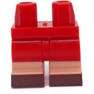 LEGO Red Minifigure Medium Legs with Dark Brown Shoes, Red Shorts and Blue Decoration on Side Legs (37364 / 102042)