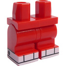 LEGO Červená Minifigurka Medium Nohy s Bílá shoes (37364)