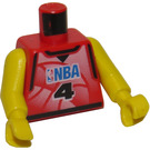 LEGO Rød Minifigur NBA Overkropp (43418)