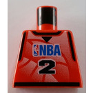 LEGO Rouge Minifigurine NBA Torse avec NBA Player Number 2