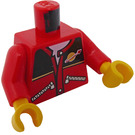LEGO Rood Minifigure Torso Jacket met Zippered Pockets met Ruimte logo Aan Zwart (973 / 76382)