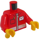 LEGO Czerwony Minifigurka Tułów Mailman Zippered Kurtka z Envelope Icon (973 / 76382)