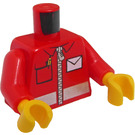 LEGO Rood Minifigure Torso Mailman Zippered Jacket met Envelope Icon (973 / 76382)
