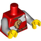 LEGO rouge Minifigure Torse Tunic avec blanc Quartered Design avec Lion. (76382 / 88585)