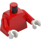 LEGO Rosso Minifigure Busto Undecorated con Rosso Braccia e Bianco Mani (973 / 76382)