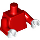 LEGO Rood Minifigure Torso Undecorated met Rood Armen en Wit Handen (973 / 76382)