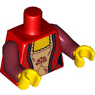 LEGO Rood Minifigure Torso met Bodice Dress met Beige Floral Insert (76382 / 88585)