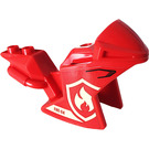 LEGO Red Motorcycle Fairing with 'FIRE-04', Fire Logo Sticker (18895)