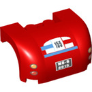 LEGO rouge Garde-boue Bonnet 3 x 4 x 1.7 Incurvé avec '155' et 'MO-6 8015' (10388 / 93587)