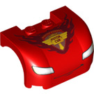 LEGO Red Mudguard Bonnet 3 x 4 x 1.7 Curved with 'PISTON CUP' (70112 / 93587)
