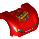 LEGO rot Kotflügel Bonnet 3 x 4 x 1.7 Gebogen mit Rust-Eze, Headlights, und Gitter (93587 / 95333)