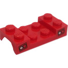 LEGO Red Mudguard Plate 2 x 4 with Arch with Tail Lights Sticker without Hole (3788)