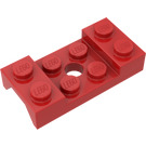 LEGO Red Mudguard Plate 2 x 4 with Arches with Hole (60212)