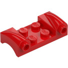 LEGO Red Mudguard Plate 2 x 4 with Headlights and Curved Fenders (93590)