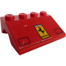 LEGO Rood Spatbord Helling 3 x 4 met Headlights en Ferrari logo Sticker (2513)