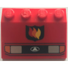 LEGO Red Mudguard Slope 3 x 4 with Headlights and Fire Logo (2513)