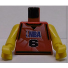 LEGO Red NBA player, Number 6 Torso