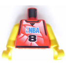 LEGO Czerwony NBA player, Number 8 Tułów