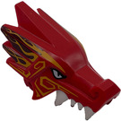 LEGO Red Ninjago Dragon Head Upper Jaw with Light Orange and Dark Red Decoration