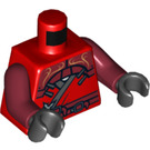 LEGO Rood Ninjago Kai Minifig Torso met Dark Rood Armen en Zwart Handen (973 / 76382)