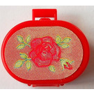 LEGO Red Oval Case with Handle with Rose Sticker (6203)