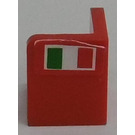 LEGO Rood Paneel 1 x 1 Hoek met Afgeronde hoeken met Italian Vlag Model Links Kant Sticker (6231)