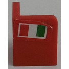 LEGO Rood Paneel 1 x 1 Hoek met Afgeronde hoeken met Italian Vlag Model Rechtsaf Kant Sticker (6231)