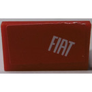 LEGO Red Panel 1 x 2 x 1 with 'FIAT' (Left) Sticker with Square Corners (4865)