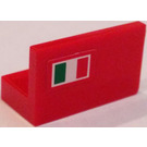LEGO rouge Panneau 1 x 2 x 1 avec Italian Drapeau (La gauche Côté) Autocollant avec coins carrés (4865)