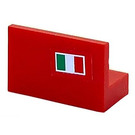 LEGO rouge Panneau 1 x 2 x 1 avec Italian Drapeau (Droite) Autocollant avec coins carrés (4865)