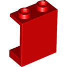 레고 빨간색 패널 1 x 2 x 2 측면 지지대 없음, 중공 스터드 (4864 / 6268)