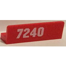 LEGO Red Panel 1 x 4 with Rounded Corners with '7240' Sticker (15207)