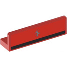 LEGO Red Panel 1 x 4 with Rounded Corners with Ferrari Logo and Black Stripe Sticker (15207)