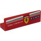 LEGO Red Panel 1 x 4 with Rounded Corners with 'Gilles Villeneuve', 'FIAT' and Ferrari Logo (Left) Sticker (15207)