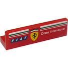 LEGO Red Panel 1 x 4 with Rounded Corners with 'Gilles Villeneuve', 'FIAT' and Ferrari Logo (Right) Sticker (15207)