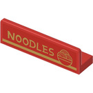 LEGO Red Panel 1 x 4 with Rounded Corners with 'NOODLES' Sticker (5720)