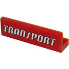 LEGO Red Panel 1 x 4 with Rounded Corners with 'TRANSPORT' Sticker (15207 / 30413)