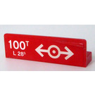 LEGO Red Panel 1 x 4 with Rounded Corners with White '100T L28' and Logo Train Sticker (15207)