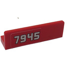 LEGO Red Panel 1 x 4 with Rounded Corners with White '7945' Model Left Side Sticker from Set 7945 (15207)